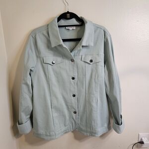 North Style Denim Jacket Light Green Street Size Large